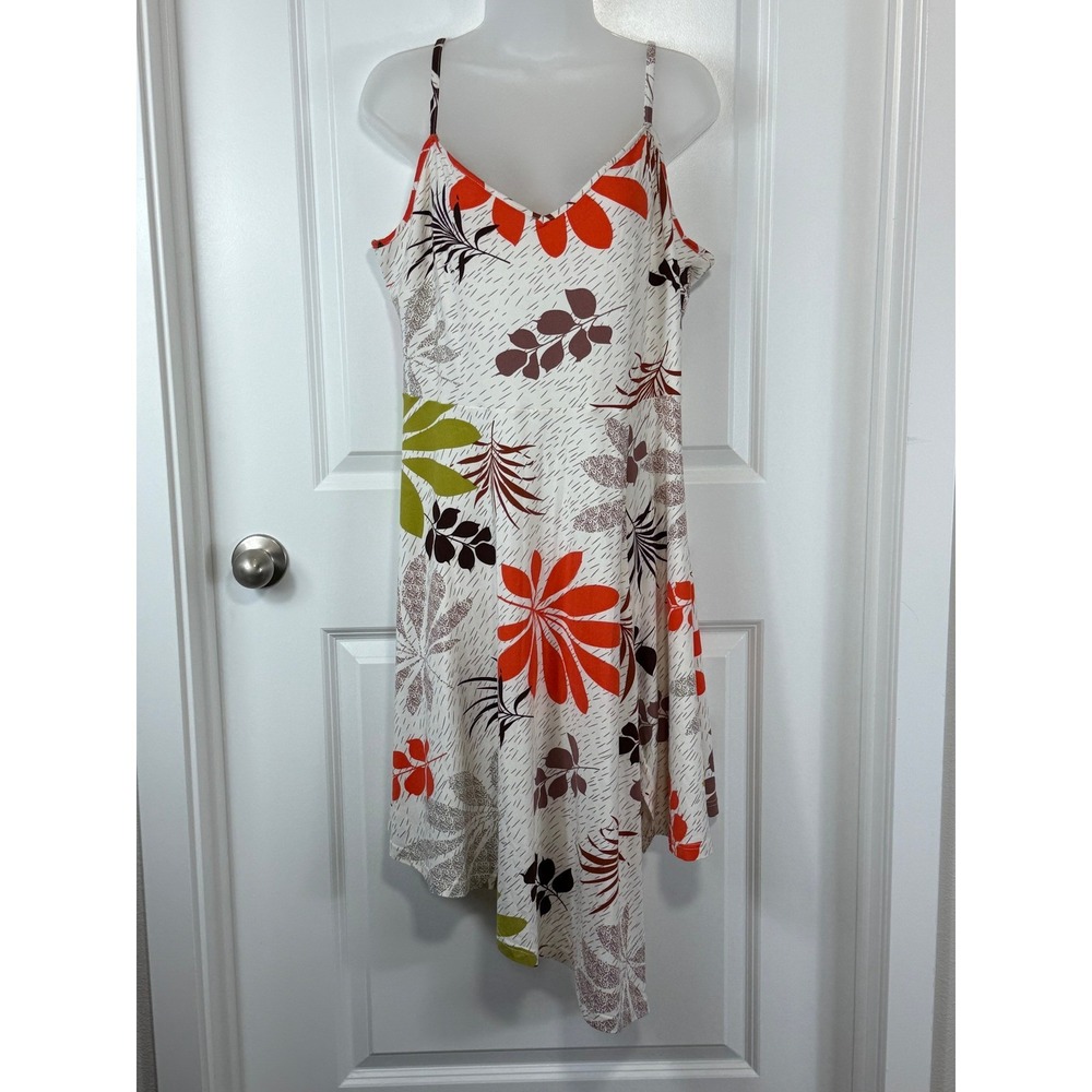NWT Womens SS Collection Tropical Floral Asymmetrical Hem Midi‎ Dress Size XXL
